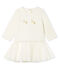 Baby Girls' Long-Sleeved Dual Material Dress MARSHMALLOW CN white