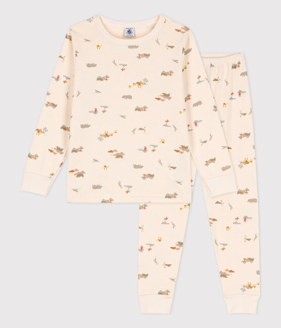 Children's Unisex Animal Themed Cotton Pyjamas AVALANCHE white/MULTICO