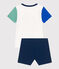 Children's short cotton pyjamas MARSHMALLOW white/MULTICO white
