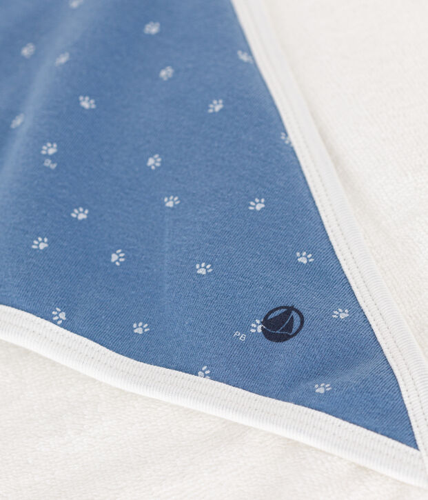 Cotton bath square blue/white