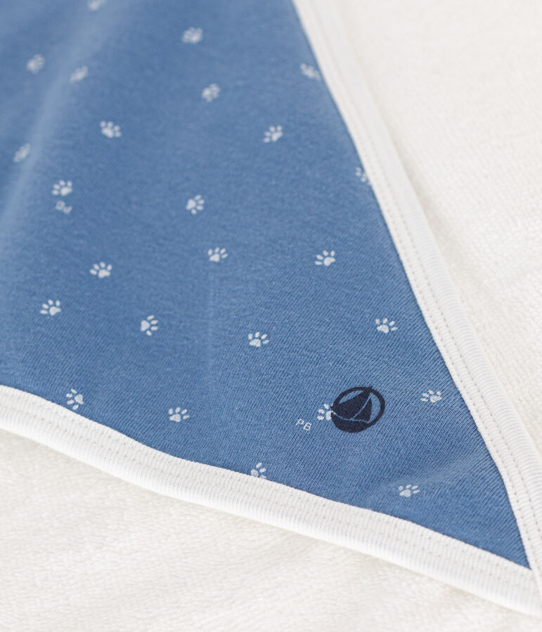 Cotton bath square blue/white