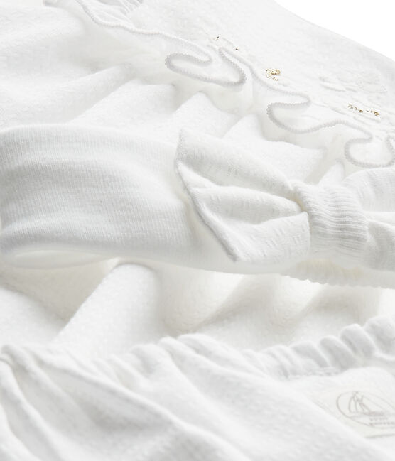 Baby girls' 3-piece set in poplin ECUME white
