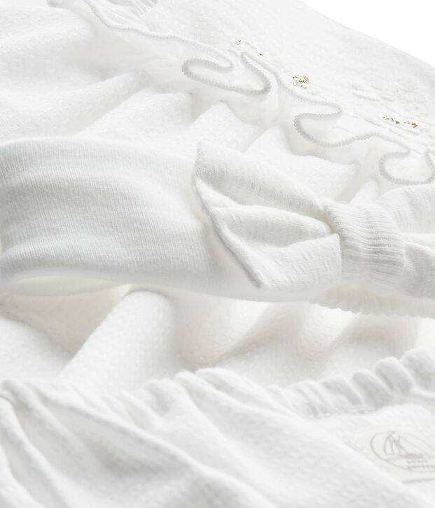 Baby girls' 3-piece set in poplin white