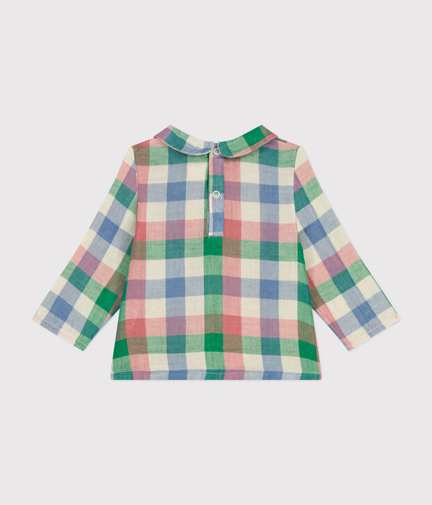 Babies' cotton gauze blouse Ecru/multicolor