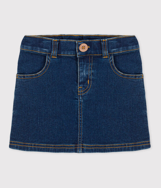 Girls' Straight-Fit Denim Skirt DENIM BRUT blue