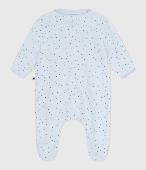 Babies' printed velour pyjama suit with a collar FRAICHEUR /ADRIATIC
