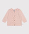 Babies' Openwork Knitted Cotton Cardigan SALINE pink