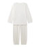 Girl's terry velour pyjamas with motif LAIT white/OR yellow