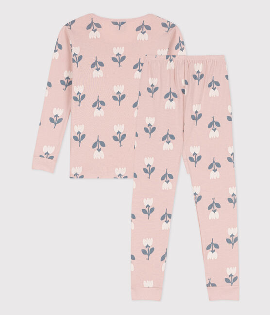 Girls' Snugfit Cotton Pyjamas SALINE pink/MULTICO white