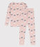 Girls' Snugfit Cotton Pyjamas SALINE pink/MULTICO white