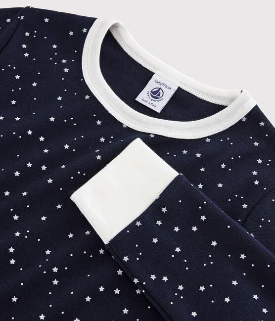 Unisex Starry Ribbed Pyjamas SMOKING blue/MARSHMALLOW white