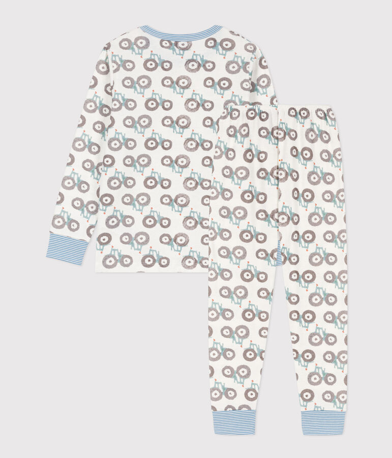 Children's Unisex Tractor Cotton Pyjamas white/multicolor