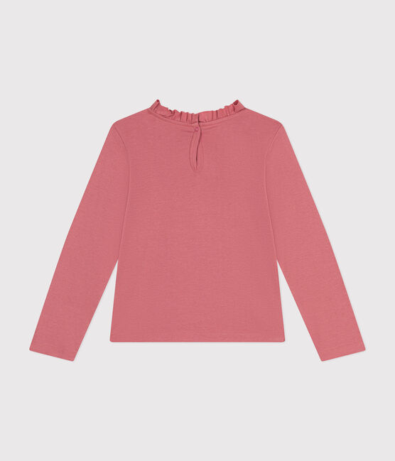 Girls long-sleeved ribbed T-shirt ROSEWOOD pink