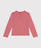 Girls long-sleeved ribbed T-shirt ROSEWOOD pink