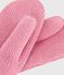Children's plain knitted mittens lined with fleece pink
