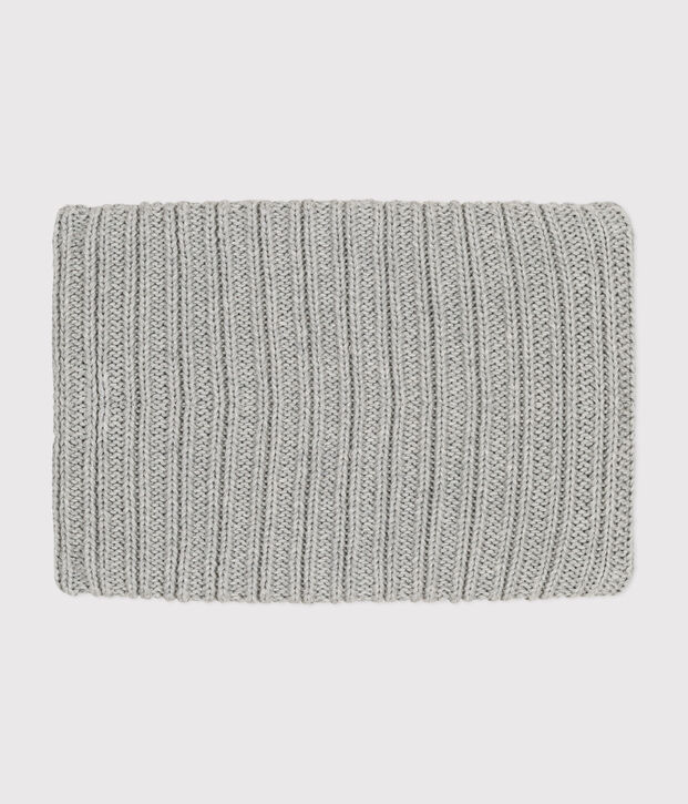 Children's fleece-lined knitted snood grey