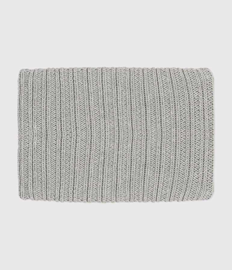 Children's fleece-lined knitted snood grey