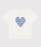Babies' short-sleeved plain cotton T-shirt MARSHMALLOW white/MULTICO white