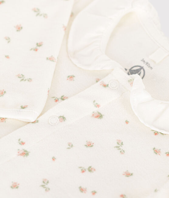 Babies' velour pyjamas MARSHMALLOW white/MULTICO white