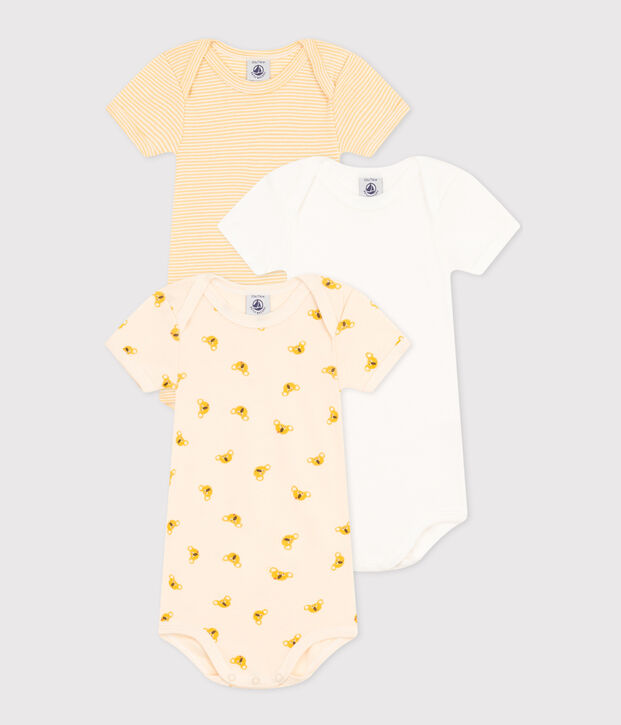 Babies' Short-sleeved Cotton Koala Pattern Bodysuits - 3-Pack multicolor