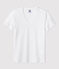 Women's Straight V-Neck Cotton T-Shirt ECUME white