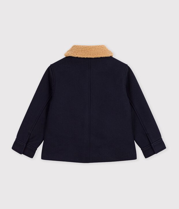 Children's pea coat-style jacket in plain woollen broadcloth SMOKING
