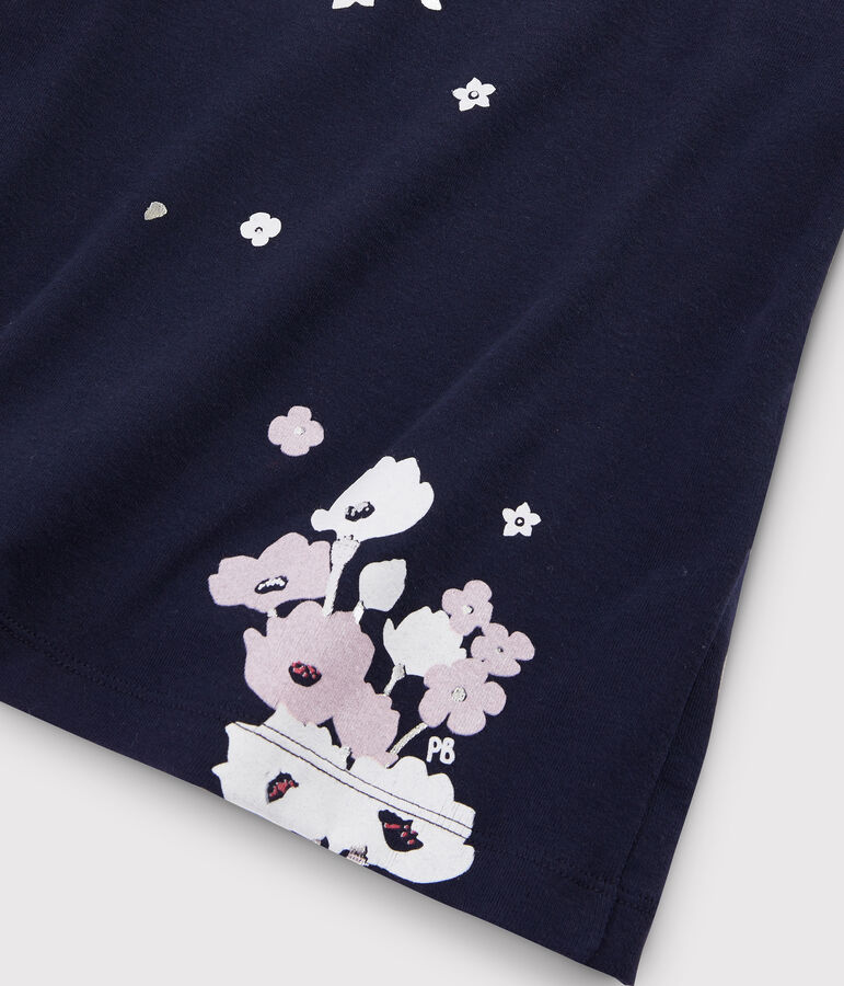 Girls' Screen Printed T-Shirt SMOKING blue