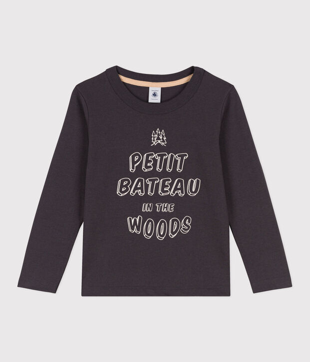 Boys' Long-Sleeved Cotton T-Shirt grey