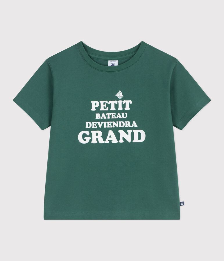 Children's short-sleeved printed T-shirt green