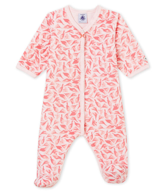 Baby girl's sleepsuit VIENNE pink/MULTICO white