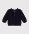 Babies' Knitted Cotton Cardigan SMOKING blue