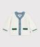 Babies' wool and cotton knit cardigan with contrast details white/multicolor