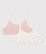 Girls' Floral Cotton and Elastane Bralettes - 2-Pack
