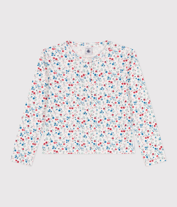 Children's floral cotton cardigan white/multicolor