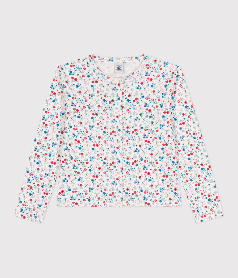 Children's floral cotton cardigan white/multicolor