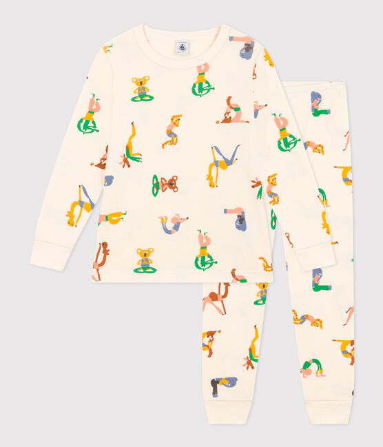 Children's Cotton Animal Pattern Print Pyjamas AVALANCHE white/MULTICO