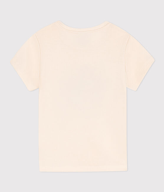 Girls' Printed Cotton T-Shirt AVALANCHE Ecru