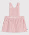 Babies' dress in corduroy embroidered with flowers on the waistband JOLI pink