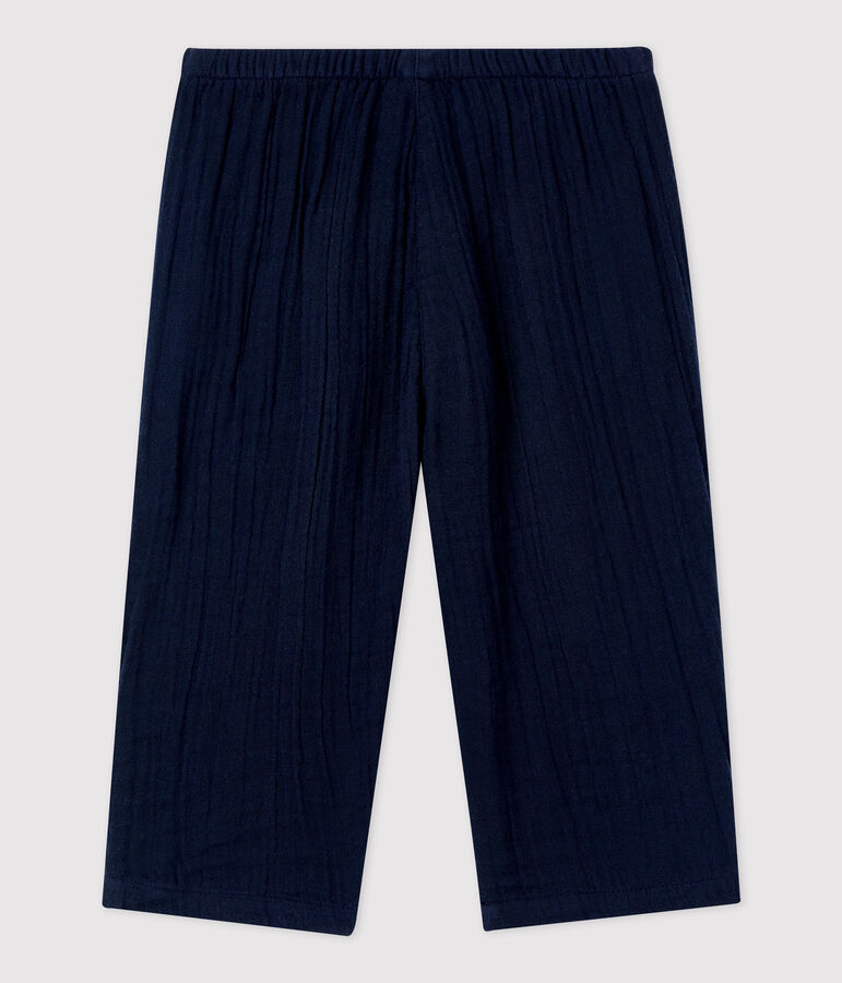 Babies' Organic Cotton Gauze Trousers SMOKING blue