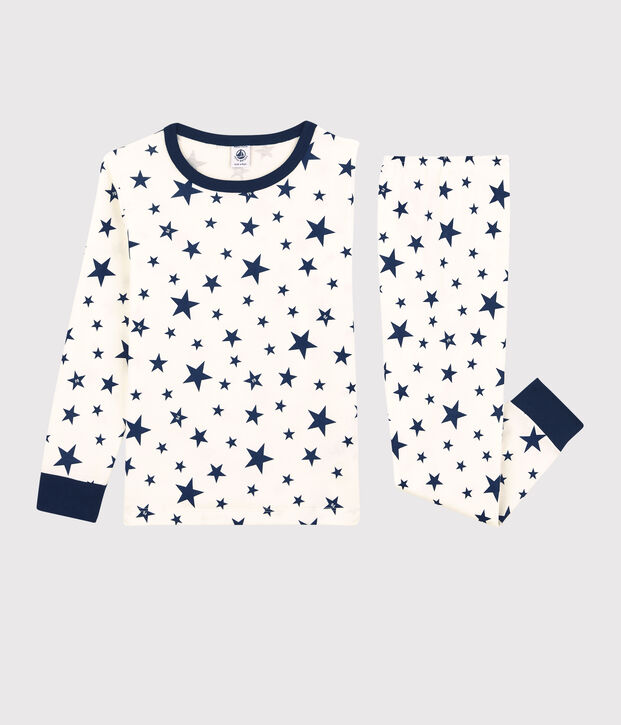 Unisex Starry Cotton Pyjamas white/blue
