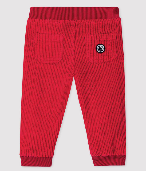 Baby boy's velour trousers red