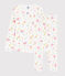 Girls' Summer Fruit Pattern Organic Cotton Pyjamas MARSHMALLOW white/MULTICO white