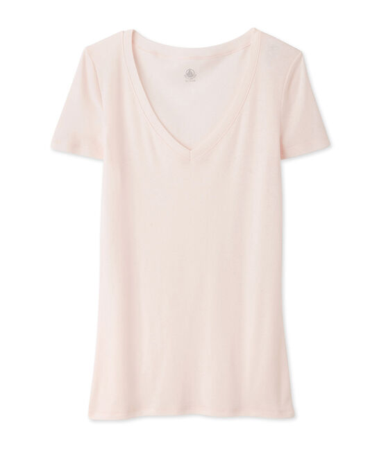 Women's Short-Sleeved V-Neck T-Shirt FLEUR pink