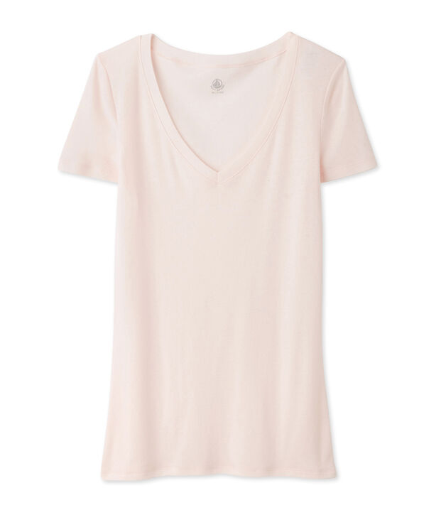 Women's Short-Sleeved V-Neck T-Shirt pink