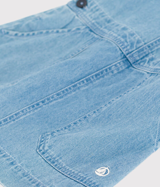 Girls' Light Denim Pinafore DENIM CLAIR blue