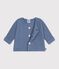 Cardigan b&eacute;b&eacute; tricot point mousse en coton uni blue