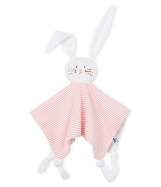 Babies' Ribbed Bunny Comforter CHARME pink/MARSHMALLOW white