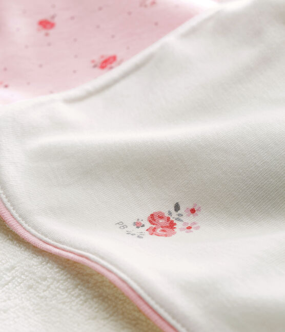 Baby girls' square bath towel and bib variante 1