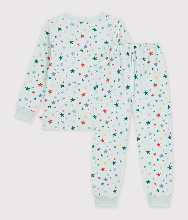 Children's star print velour pyjamas. blue/multicolor