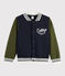 Boys' Baseball Jacket SMOKING blue/MILITARY green